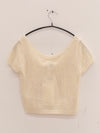 SWAYING 25 Early Autumn Shoulder Hollow Short Sleeve Knit Cardigan SW-SW25PF1T10C1-MB Off-white